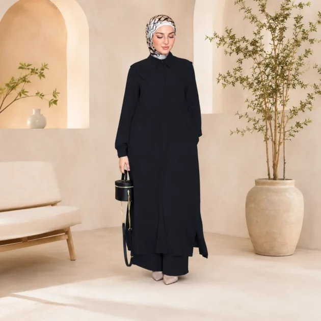 حجاب مودال أنيق من قطعتين (حجاب + سروال)
